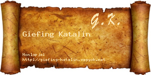 Giefing Katalin névjegykártya